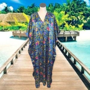 Vintage Silky Tropical Kaftan